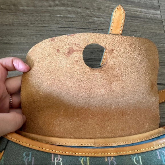 Y2K 2000s Dooney & Bourke Leather flap rainbow monogram mini shoulder bag - Picture 8 of 11